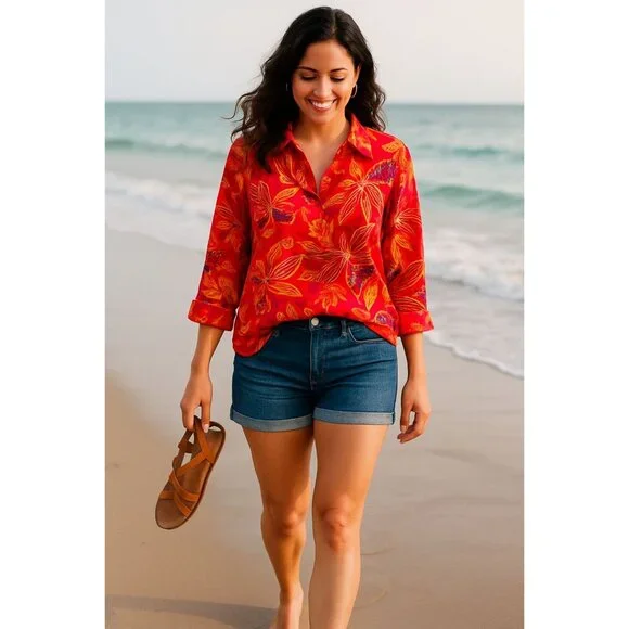 Vintage Ballinger Gold Womens Vivid Blouse Size Medium Long Sleeve - Picture 1 of 4